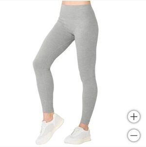 ❤️ Lemon Ribbed Leggings Women's Size Medium Gray Stretch Active Lounge NWOT